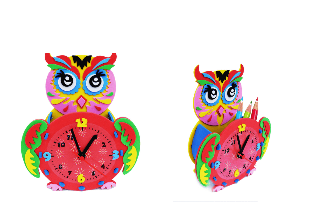 Clock DIY Handmade Materials Cartoon Early Education for Children - MRSLM