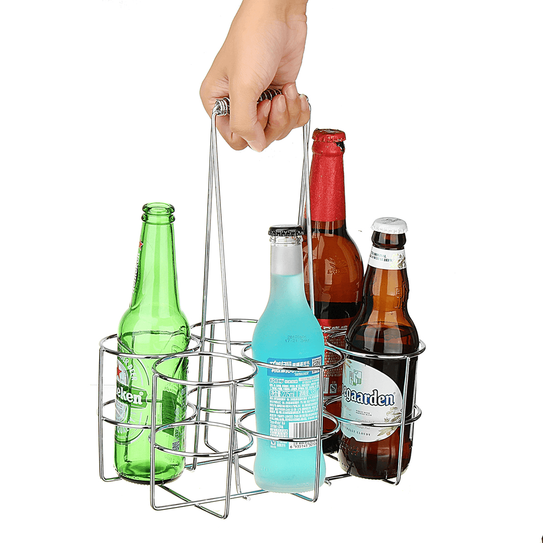 6 Bottles Metal Wineliquor Cabinet Storage Rack Stand Holder Bar Kitchen Display Decor - MRSLM