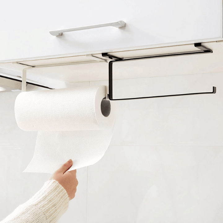 Doors Cabinet Roll Paper Holder Kitchen Towel Hook Wardrobe Towel Rack - MRSLM