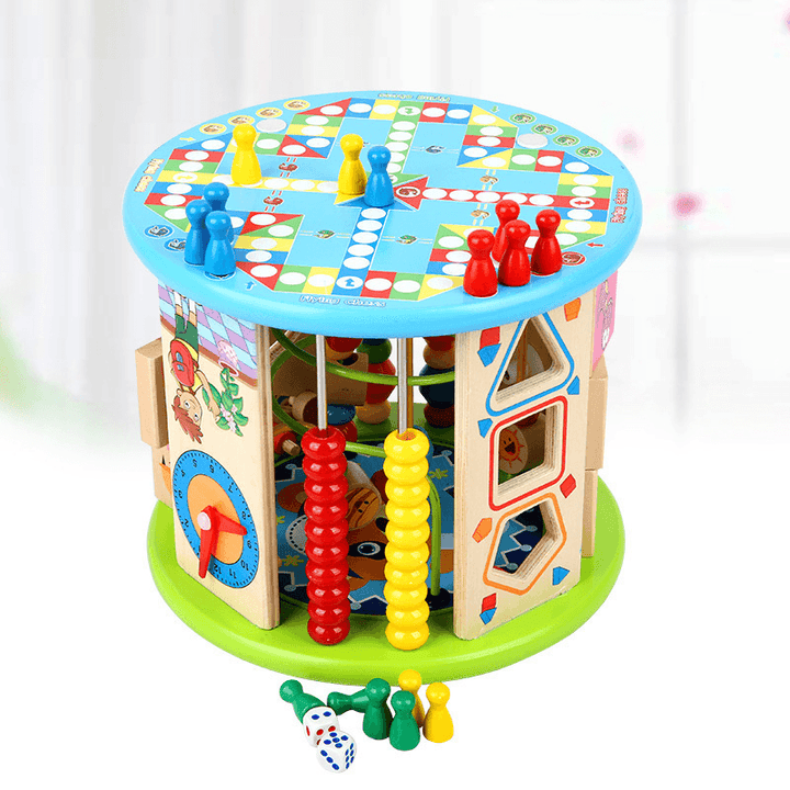 Treasure Box Toys Multifunctional 10-In-One Puzzle Bead around Wooden Toys - MRSLM