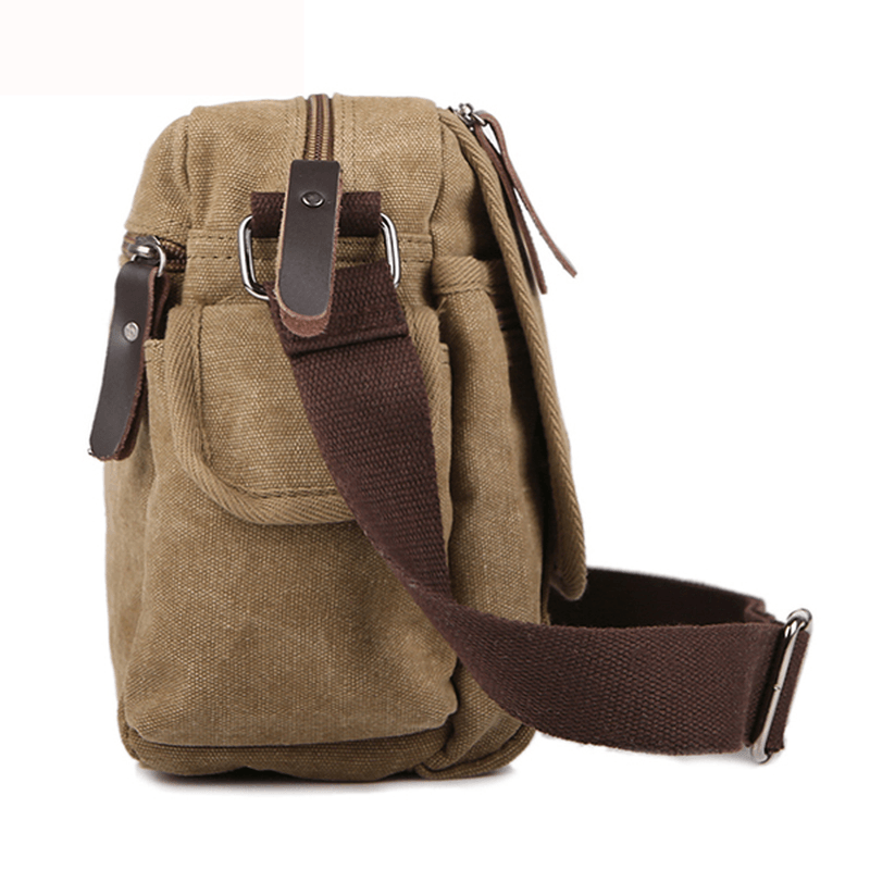 Canvas Outdoor Travel Leisure Shoulder Men Women Retro Capacity Crossbody Bag - MRSLM