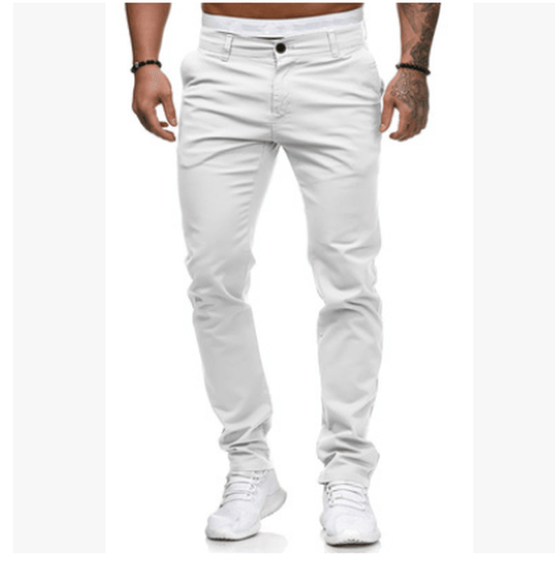 Slim-Fit Men'S Casual Color Trousers - MRSLM