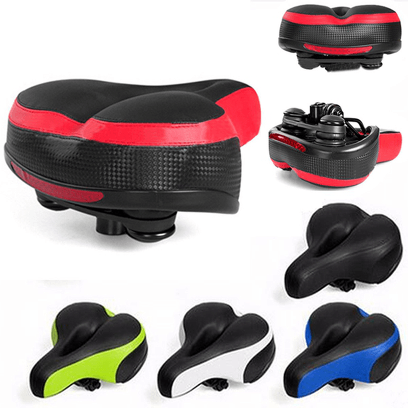 Wide Big Bum Road MTB Bike Saddle Bike Bicycle Seat Cushion Shockproof and Reflector - MRSLM