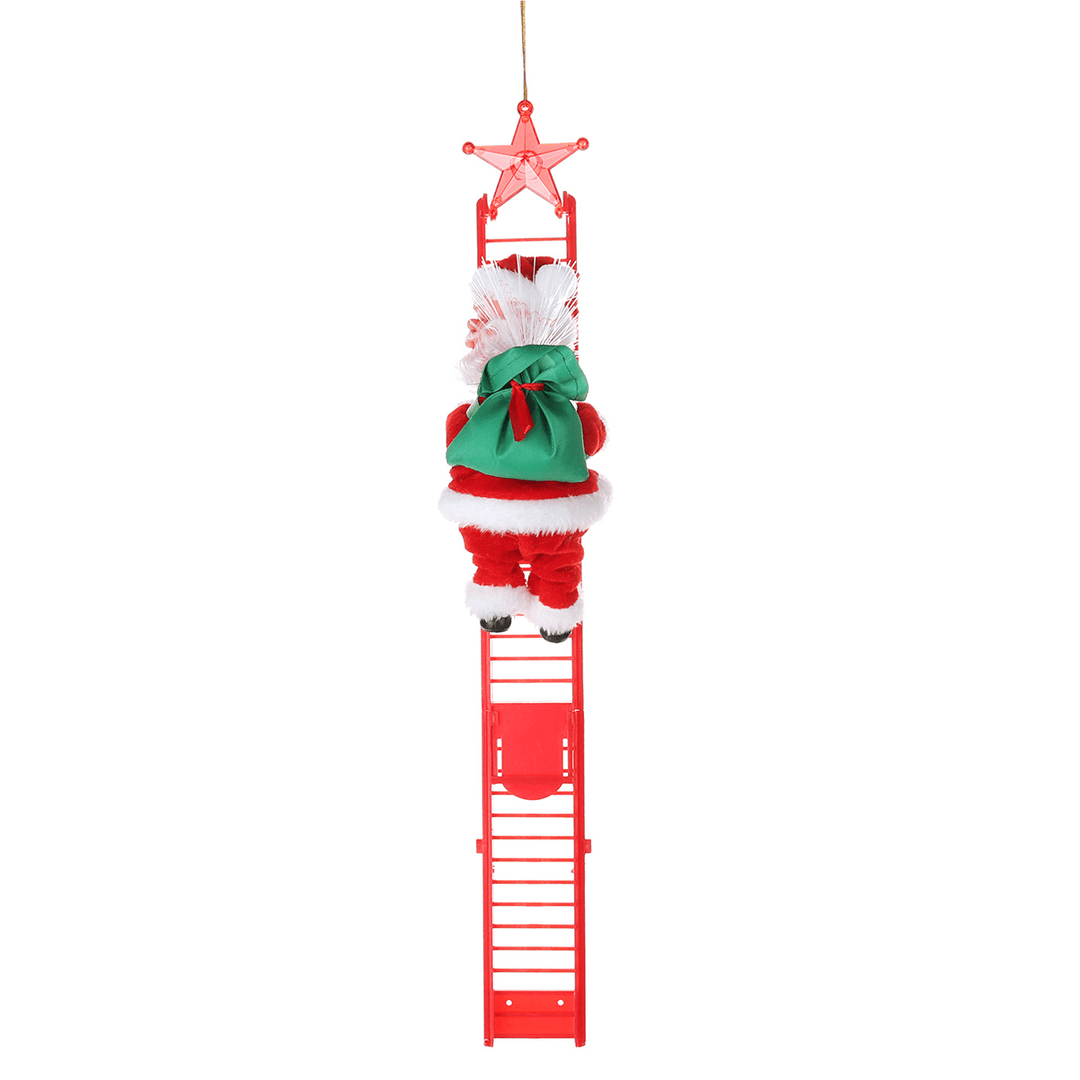 Electric Santa Claus Climbing Ladder Music Decor Christmas Tree Ornaments Gift - MRSLM