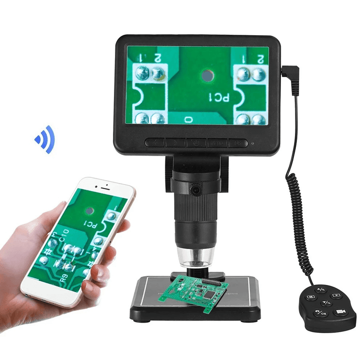 5 Inch 1920*1080 LCD Wifi Digital Microscope 500X-1000X Wireless USB Microscope Camera Industrial Maintenance with Plastic Bracket - MRSLM