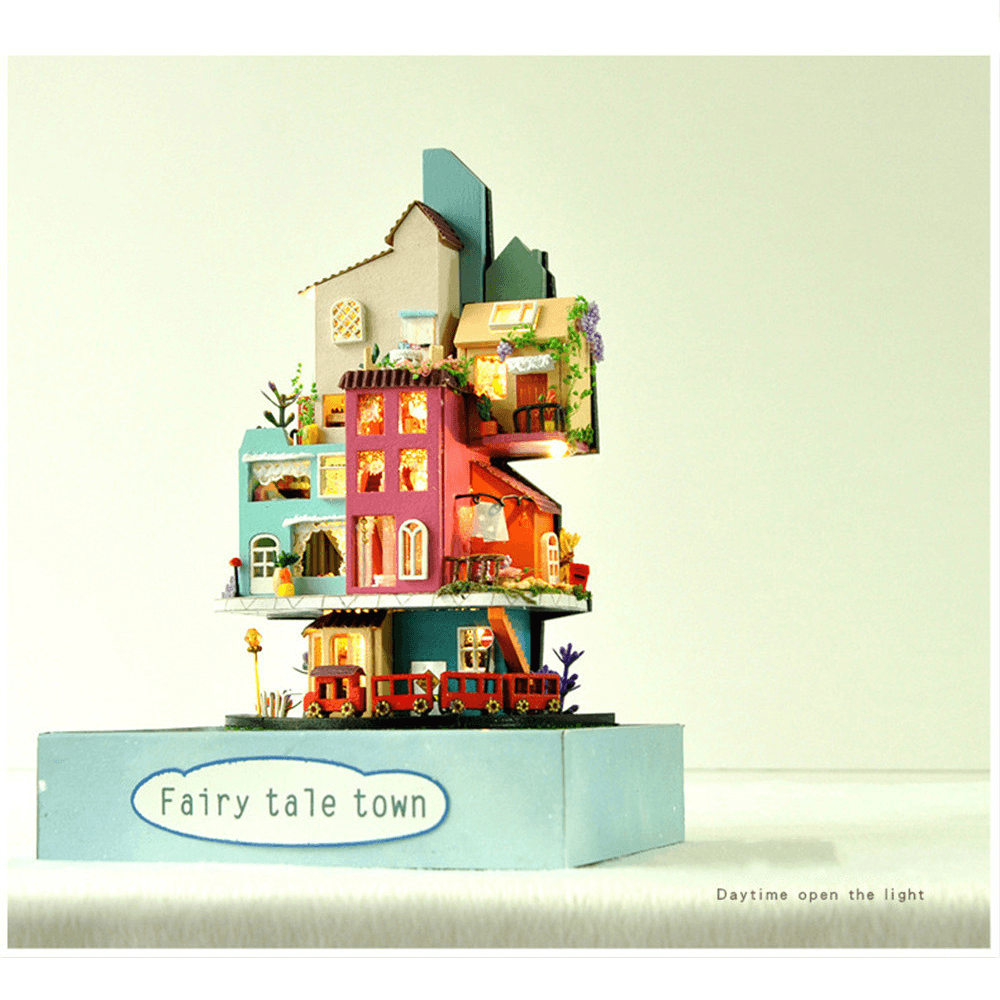 TIANYU TC2 Cloud Town DIY House Cloud House Candy Color Town Art House Creative Gift with Dust Cover - MRSLM