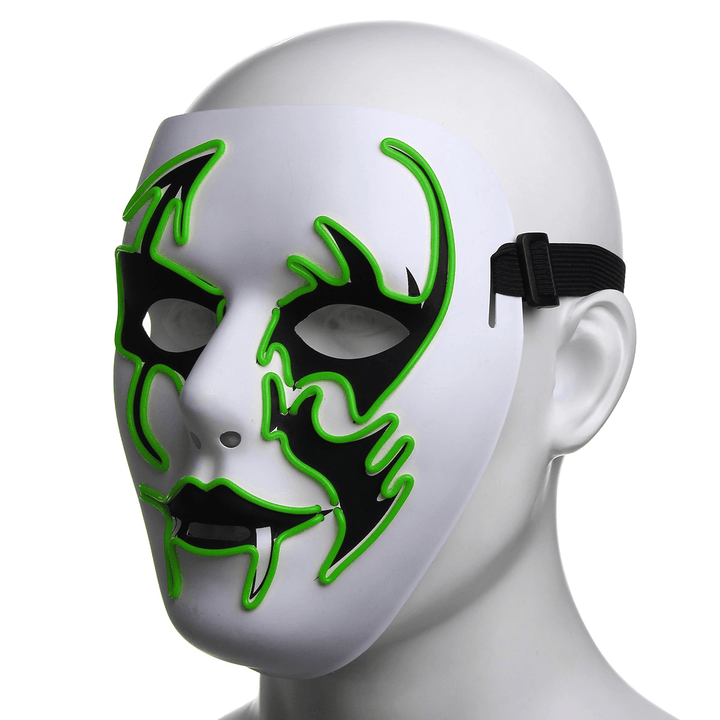 Halloween Mask LED Luminous Flashing Face Mask Party Masks Light up Dance Halloween Cosplay - MRSLM