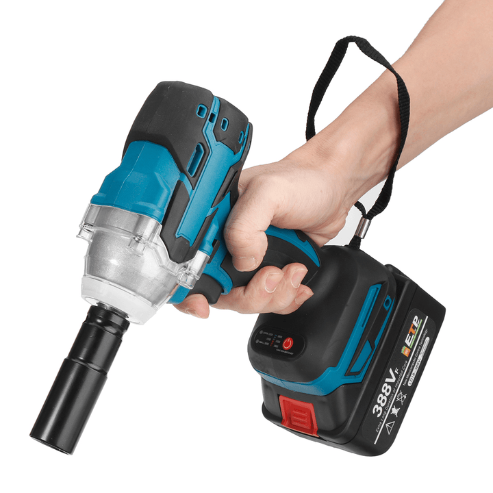 388VF 1/2" Square 520N.M Drive Cordless Impact Wrench Li-Ion Brushless Electric Wrench W/ 1/2 Battery & Storage Case - MRSLM