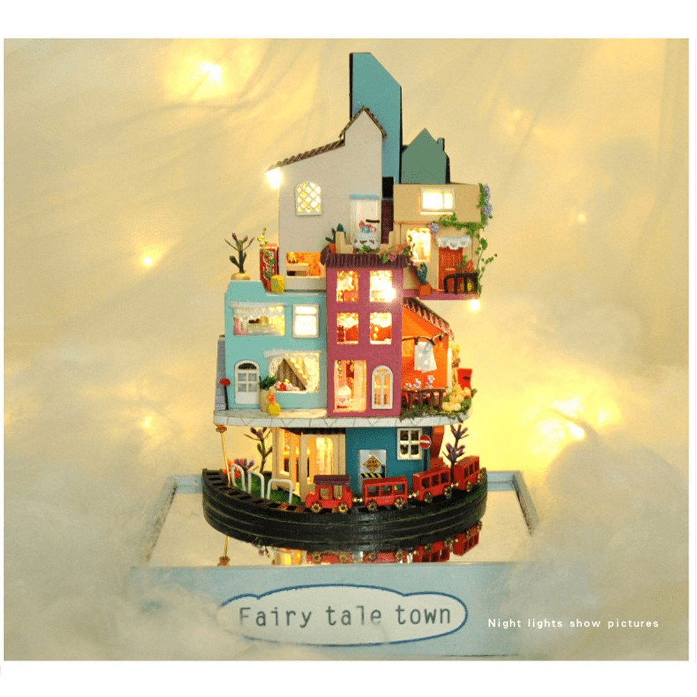 TIANYU TC2 Cloud Town DIY House Cloud House Candy Color Town Art House Creative Gift with Dust Cover - MRSLM