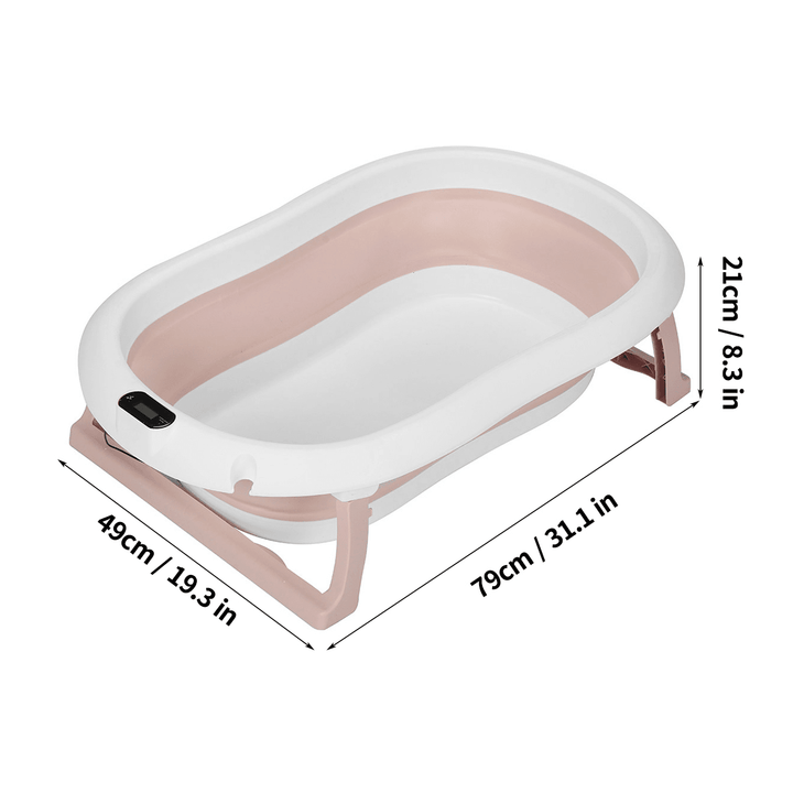 Folding Temperature-Sensing Baby Bathing Bathtub Household Thickening Large Environmentally Friendly Bath Tub - MRSLM