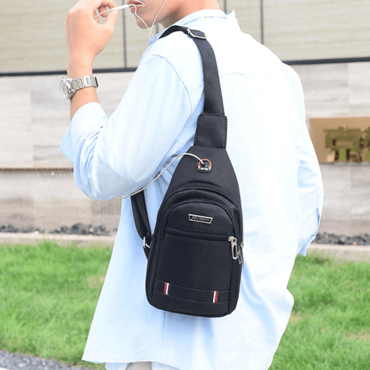 Men Nylon Waterproof Fashion Casual Outdoor Chest Bag Crossbody Bag - MRSLM