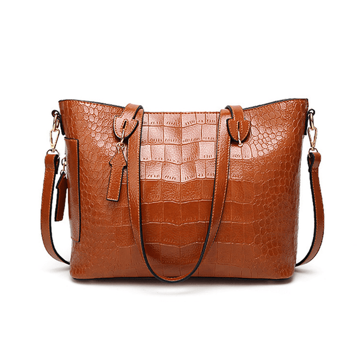 Women Crocodile Pattern Tote Handbag - MRSLM