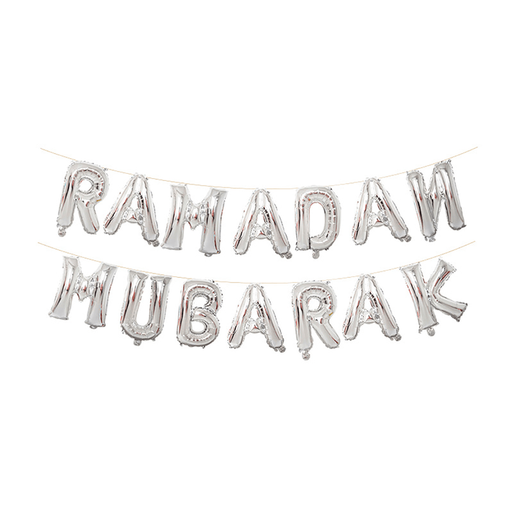 Eid Ramadan Mubarak Letter Pentagram Moon Party Foil Balloon Decoration Set - MRSLM