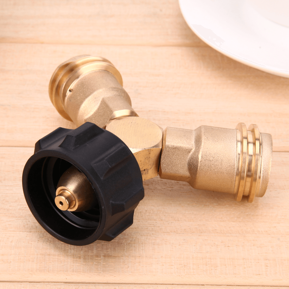 Outdoor Y-Shaped Camping Gas Stove Adapter Propane Refill Cylinder Tank Converter - MRSLM