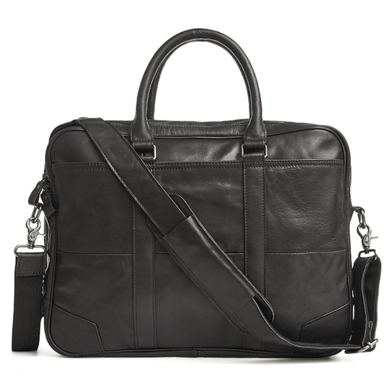 Genuine Leather Business Laptop Bag Briefcase Crossbody Bag - MRSLM