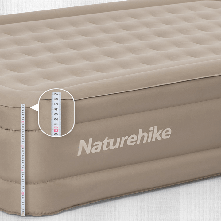 Naturehike Double Person Inflatable Bed Thickened Peach Skin Velvet Mattress Silent Portable Outdoor Camping Travel Inflatable Mattress Max Load 150Kg - MRSLM