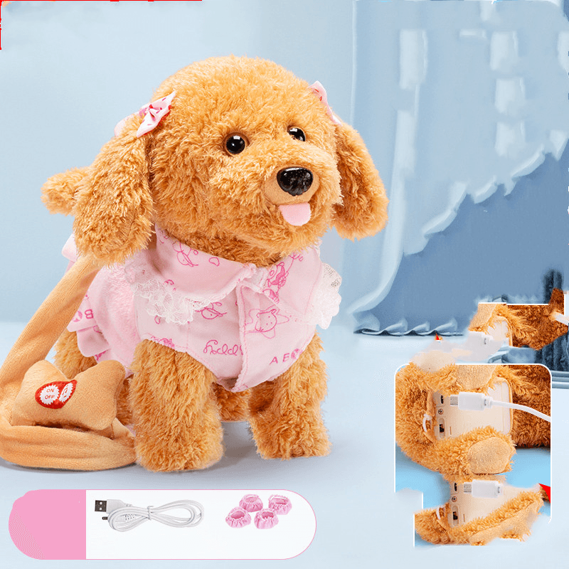 Children'S Electric Plush Toy Dog Can Walk, Bark, Sing, Charge Smart Puppy Simulation - MRSLM