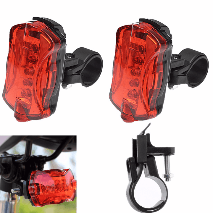 BIKIGHT 5 LED 7 Modes Bike Tail Light Cycling Bicycle Rear Lamp Night Safety Warning Lantern - MRSLM