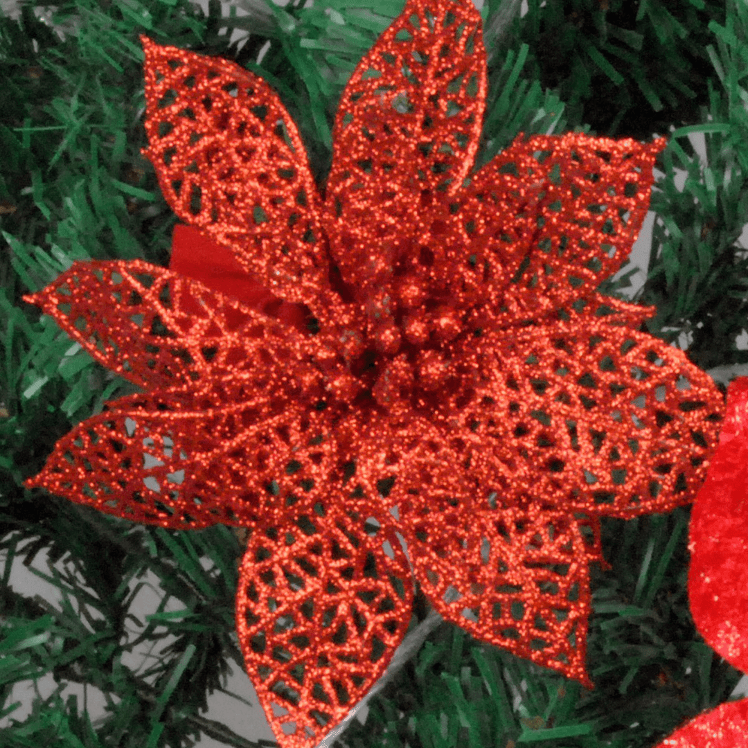 Christmas Decoration Flower Glitter Leaves Party Deocration - MRSLM