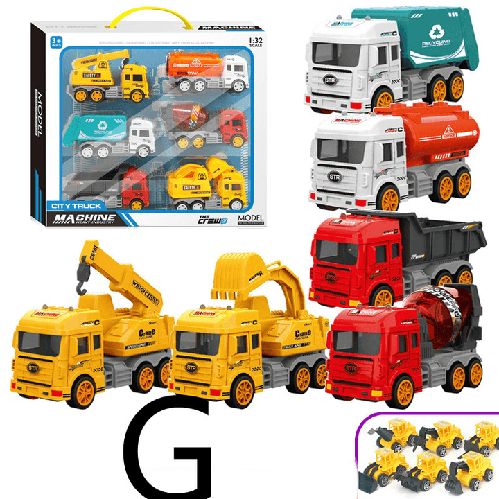 Children'S Car Toy Inertial Crane Excavator Truck Fire Truck Set - MRSLM