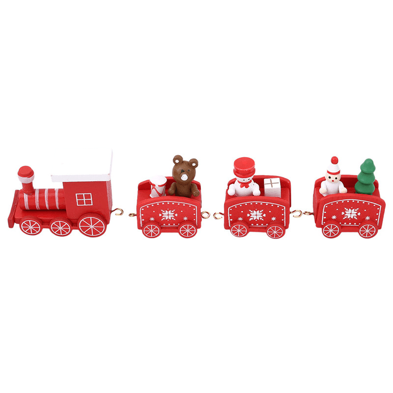 Christmas Wood Train Christmas Decorations Decor Innovative Gift for Children Diecasts Toy Vehic - MRSLM