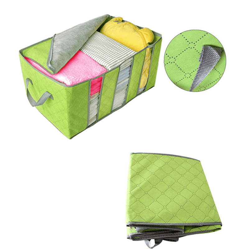 60X35X35Cm Non Woven Clothes Quilt Storage Bag Dustproof Moisture Proof Organizer Bag with Zipper - MRSLM