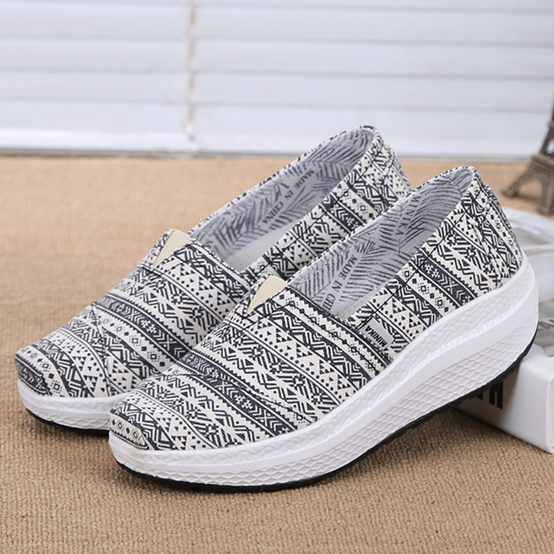 Women Canvas Breathable Sport Outdoor Flat Casual Shoes - MRSLM