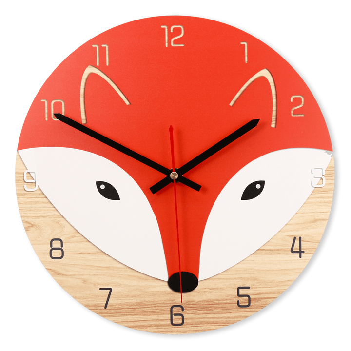 28Cm Animal Mute round Wall Clock Modern Home Living Room Kitchen Watch Decor - MRSLM