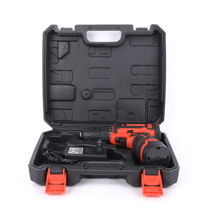 12V Electric Drill Cordless Wireless Rechargeable Electric Screwdriver Drill Set LED W/ 1/2 Batteries Wood Metal Plastic Drilling Tool - MRSLM