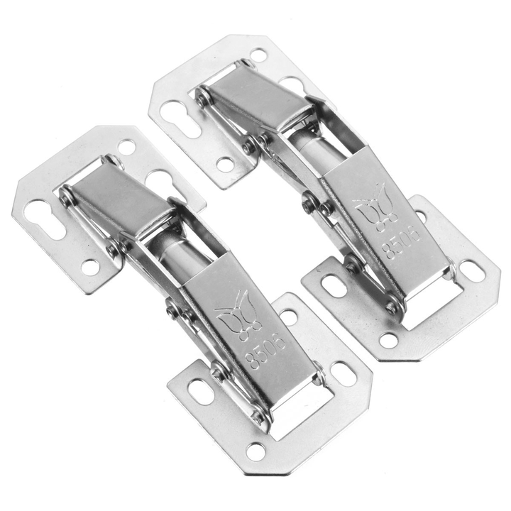 2Pcs Cabinet Bridge Hinge Cupboard Door Hinge 90° Easy Mount Concealed Cabinet Kitchen Cupboard Sprung Door Drawer Hinges - MRSLM