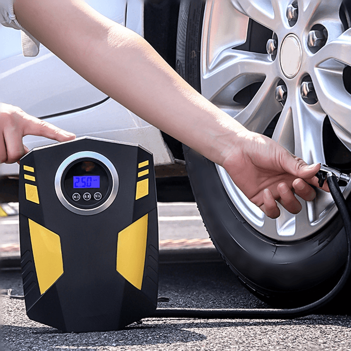 Car Air Pump Car Air Pump Digital Display 12V Portable Tire Pump Smart Tire Inflator - MRSLM