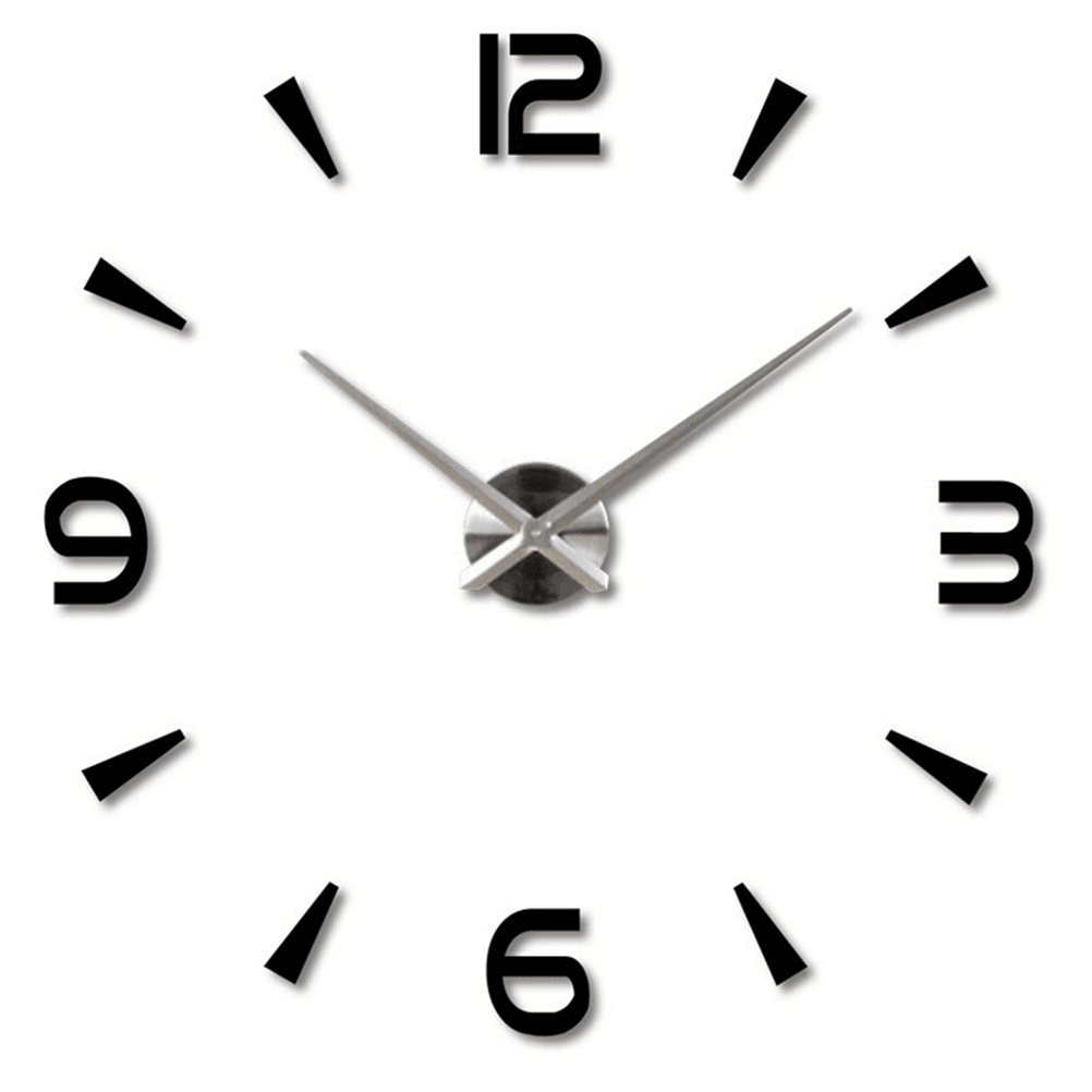 Frameless Large 3D DIY Wall Clock Mute Mirror Stickers Home Office School Decoration - MRSLM