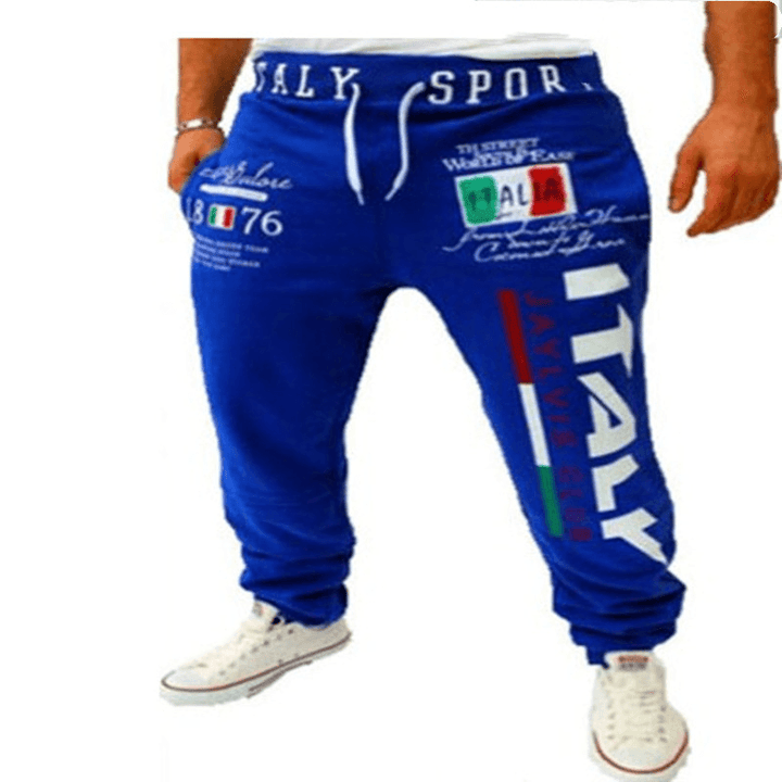 Men'S Letter Digital Print Casual Pants - MRSLM