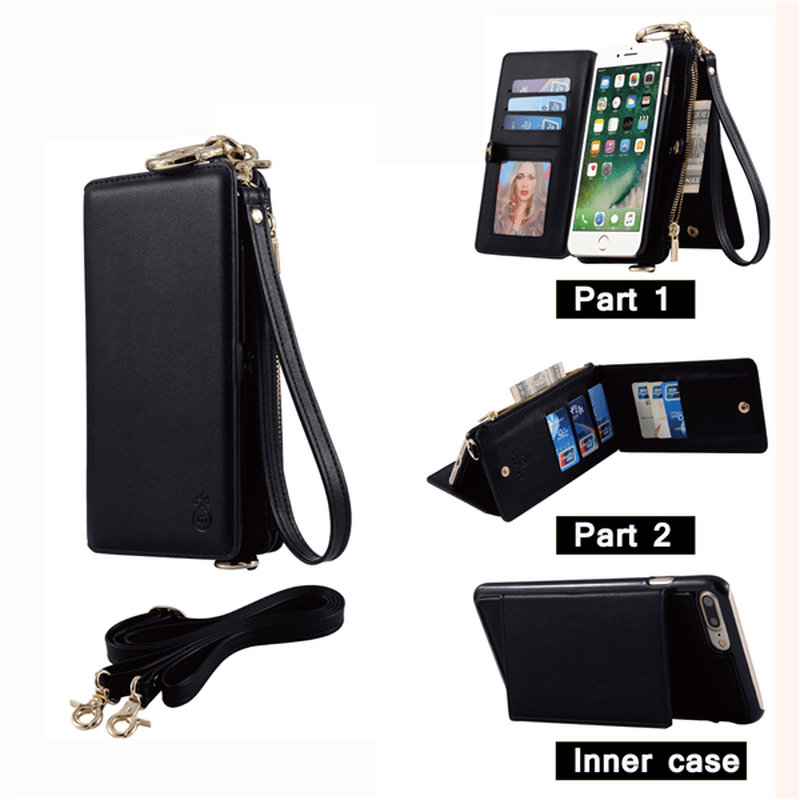 Genuine Leather Multifunctional Iphone6/6S/6 Plus/6S plus Phone Case Wallet Card Holder Phone Bag - MRSLM