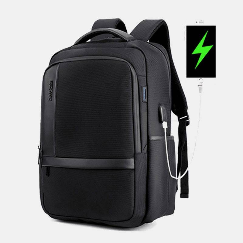 Men Large Capacity Waterproof Backpack Handbag with USB Charging Port & Audio Port - MRSLM