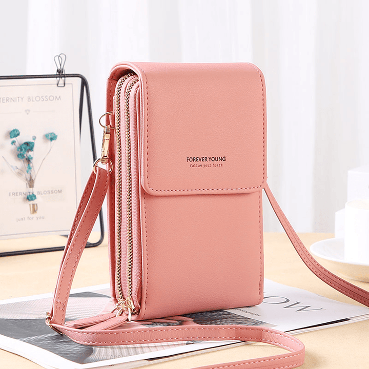 Women 6.5 Inch Touch Screen Bag RFID Clutch Bag Card Bag Large Capacity Multi-Pocket Crossbody Phone Bag - MRSLM