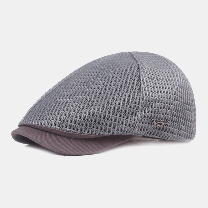 Men Full Mesh Breathable Casual Travel Sunshade Forward Hat Flat Cap Beret Cap - MRSLM