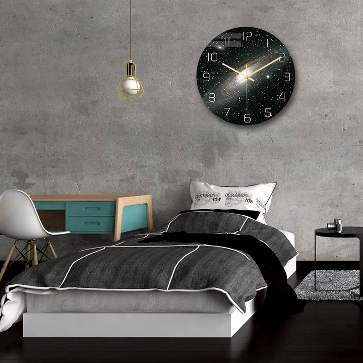 CC019 Creative Starry Pattern Wall Clock Mute Wall Clock Quartz Wall Clock for Home Office Decorations - MRSLM