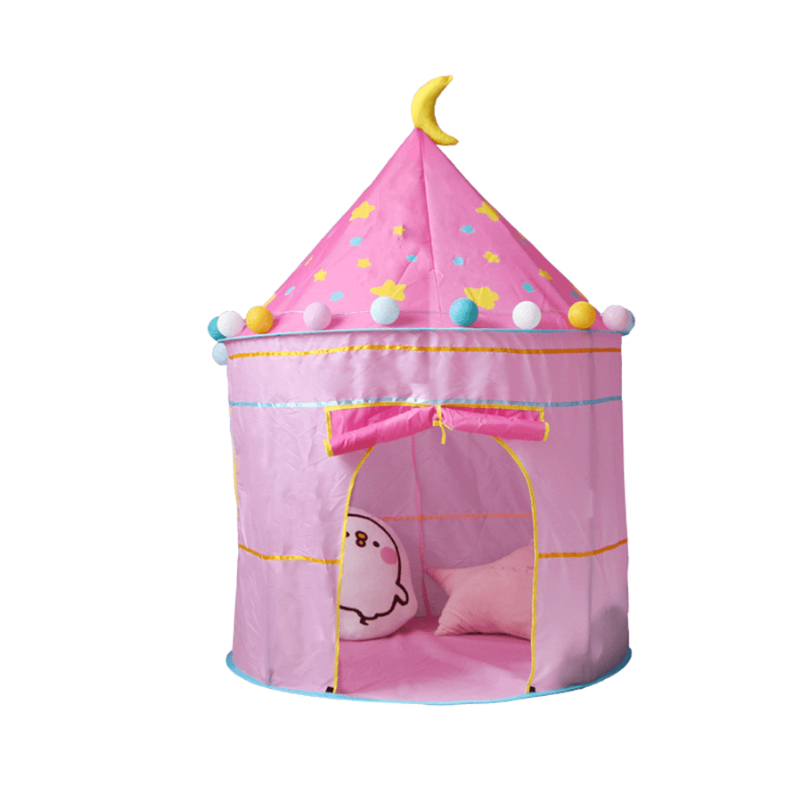 Children Play Tent Girl Folding Princess Castle Kids Game Tent Camping Travel Home - MRSLM