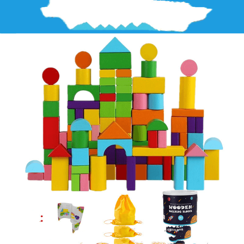 Children'S Educational Building Blocks Toy Blocks Assembled Wooden - MRSLM