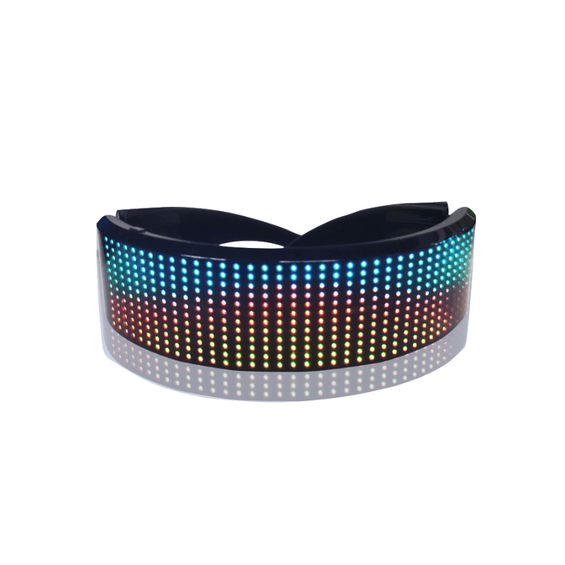 APP Contro LED Shinning Glasses USB Rechargeable Full Color Wireless Music Dynamic Patterns Unisex Glowing Luminous Glasses for Party Bars - MRSLM