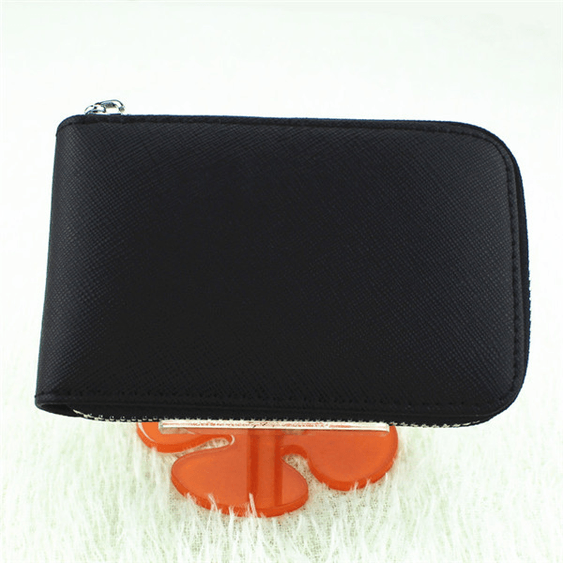 RFID Protection Zipper 9 Card Holder Portable Vintage Short Purse Coin Bags - MRSLM