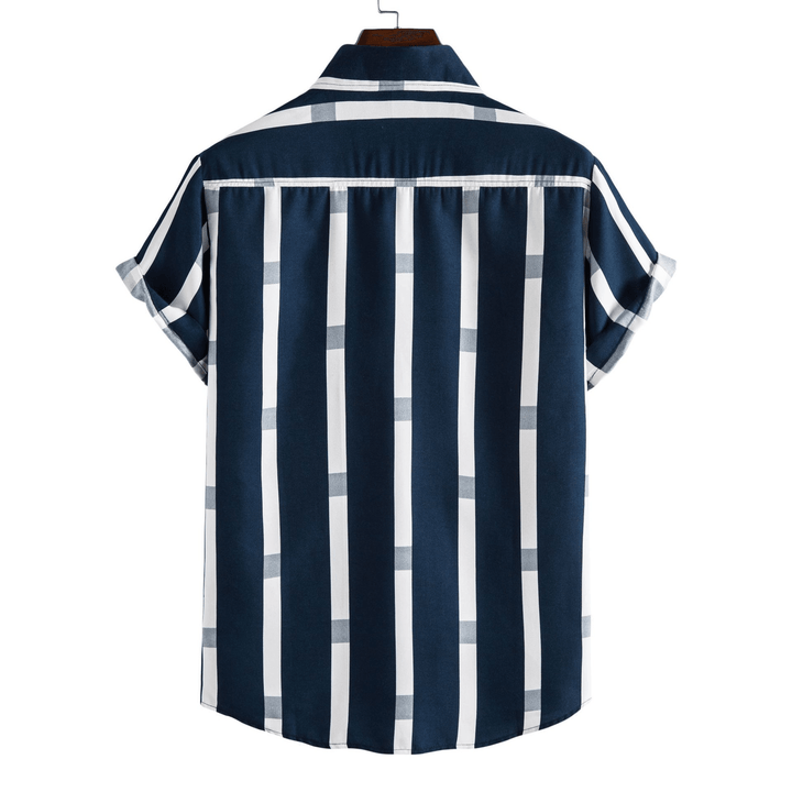 Striped Loose plus Size Casual Men'S Shirt - MRSLM