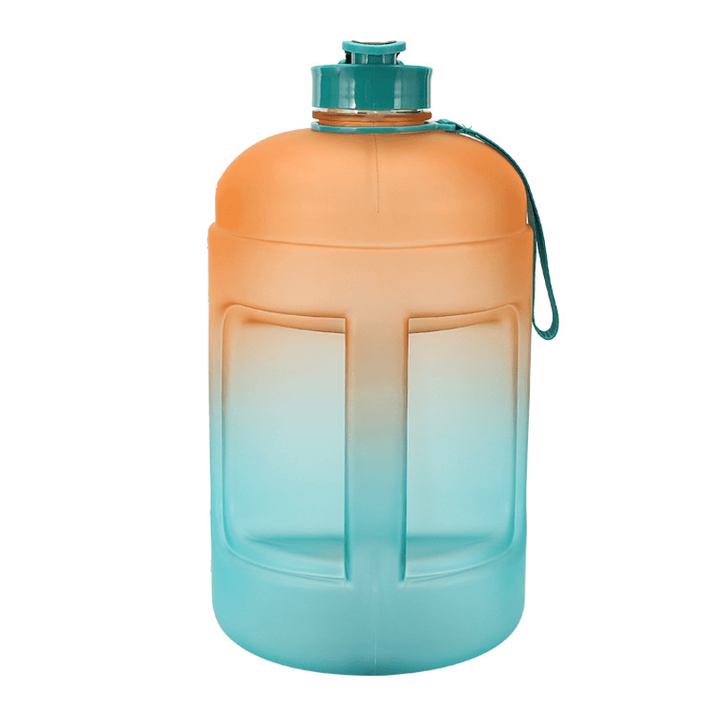 1 Gallon/3.78L PETG Time Marker Water Bottles Large High Capacity Training Water Jug with Leakproof Cap Wide-Mouth Jug Cup 2 Lids for Sports Gym Camping Travel - MRSLM