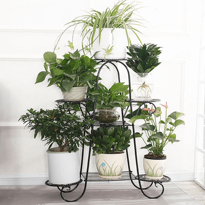 7-Layer Flower Stand Wrought Iron Shelf Indoor Creative Art Rack - MRSLM