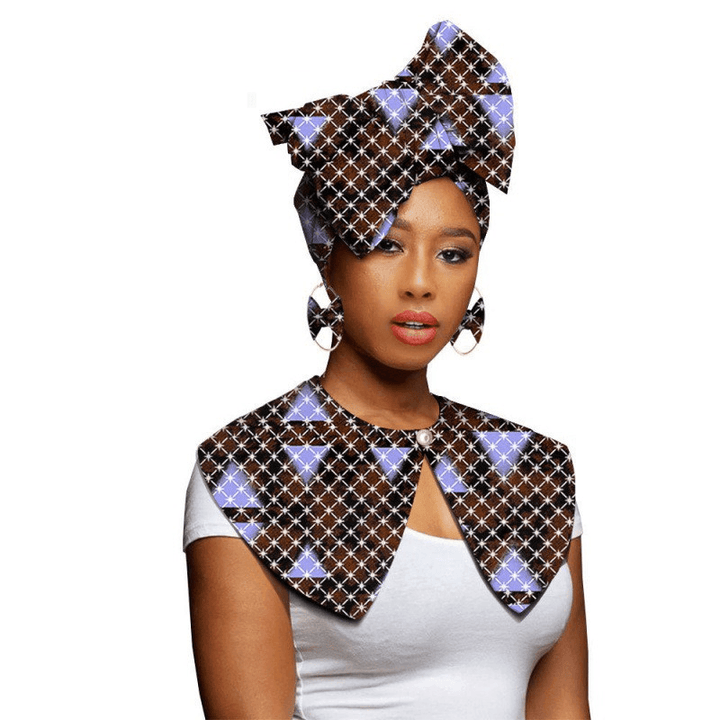 African Printing Batik Cotton Scarf Exaggerated Earrings Shawl African Earrings - MRSLM