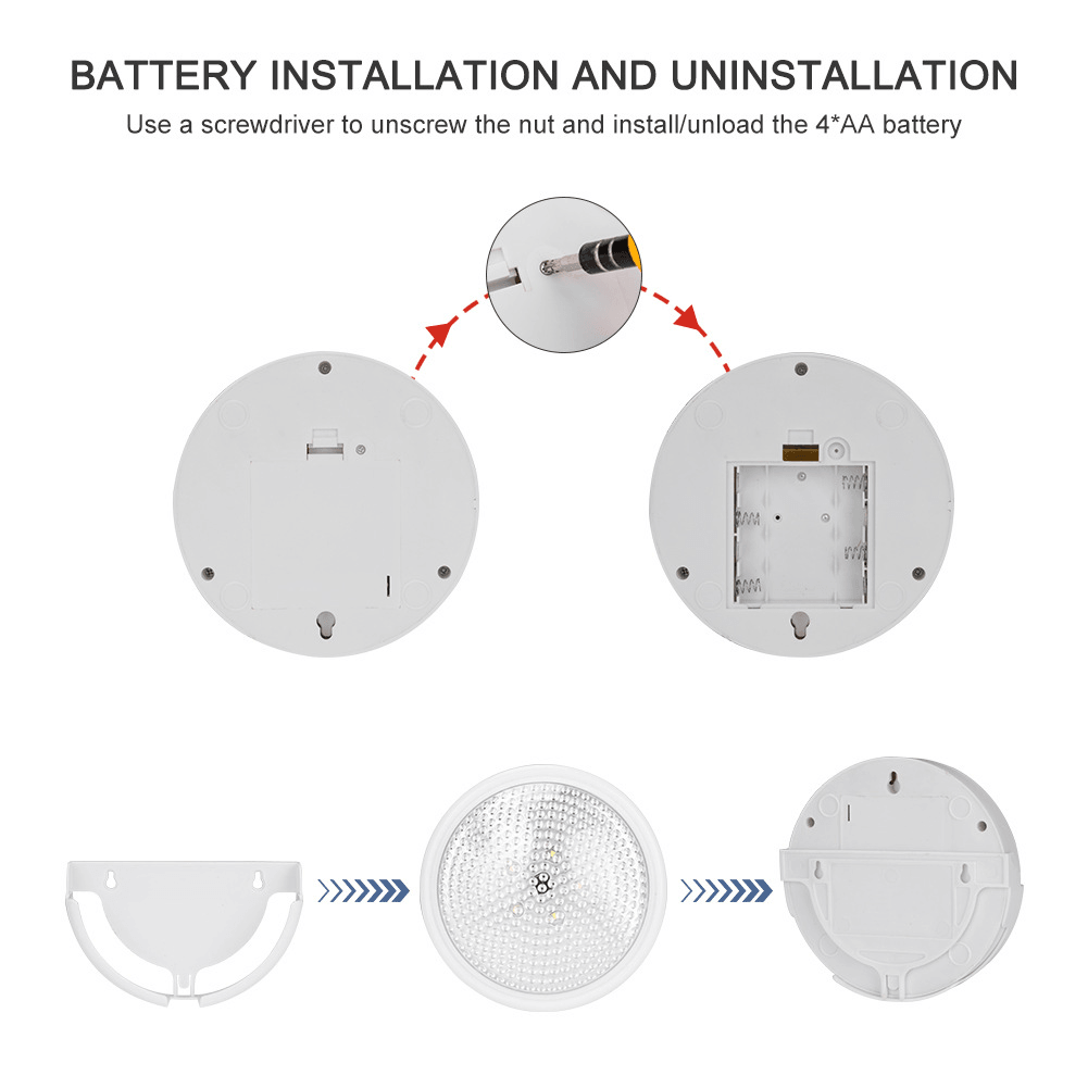 5LED Night Light Home Touch Light Corridor Garage Wireless Remote Control Battery Lamp - MRSLM