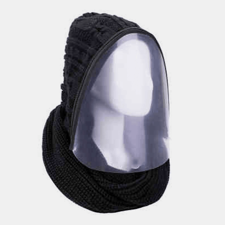 Unisex Detachable Keep Warm Dustproof Zipper Neck Protection Knitted Face Mask Scarf - MRSLM