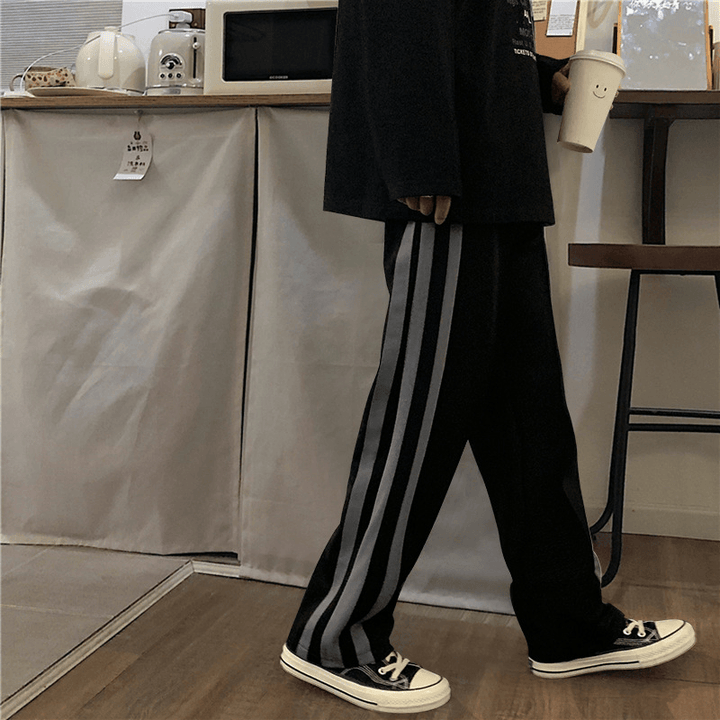 Spring Striped Mopping Pants Men'S Straight Casual Pants Trend Hip-Hop Pants - MRSLM