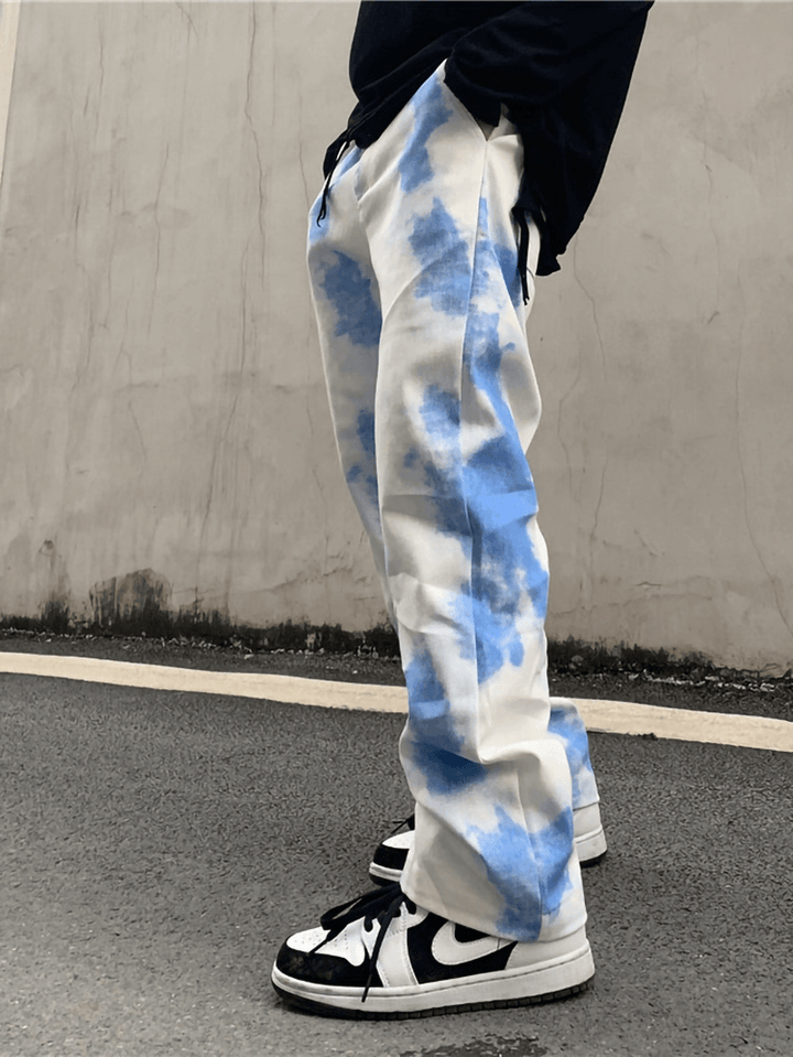 National Tide Gradient Tie-Dye Overalls European a Nd American Retro Casual Pants Loose High Street - MRSLM